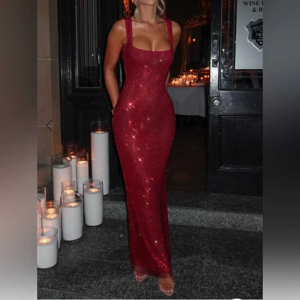 Stunning Red Sequin Maxi Dress - Picture 2 of 15